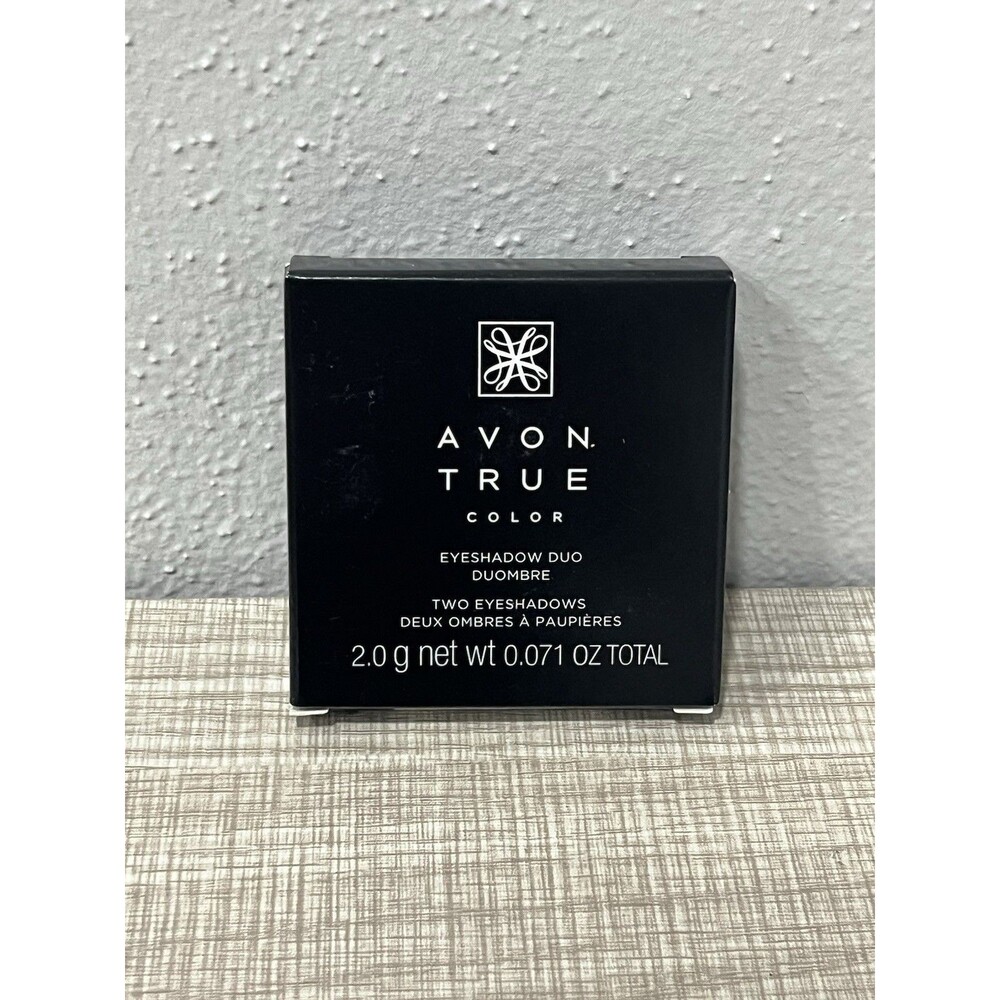 AVON True Color Eyeshadow Duo Night Sky Silver/Blue Color W/ Compact Mirror NEW